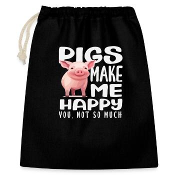 Les cochons me rendent heureux, pas toi - Sac cadeau 40 x 50 cm - noir - Devant