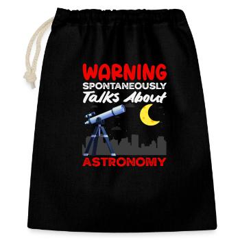 Warning parle spontanément d’astronomie - Sac cadeau 40 x 50 cm - noir - Devant