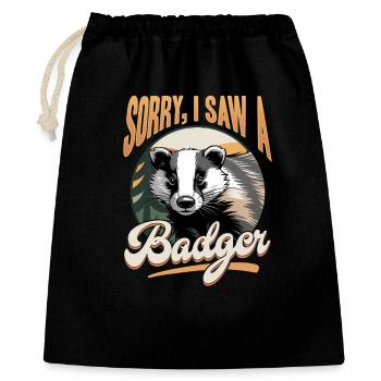 Funny Animal Badger - Gift Bag 40 x 50 cm - black - Front