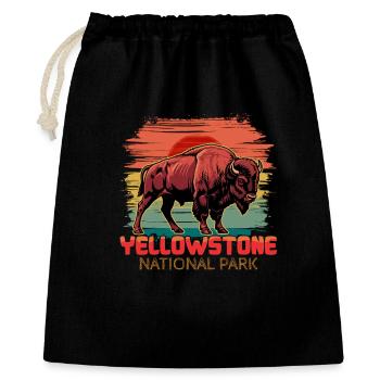Buffalo Yellowstone National Park - Gift Bag 40 x 50 cm - black - Front