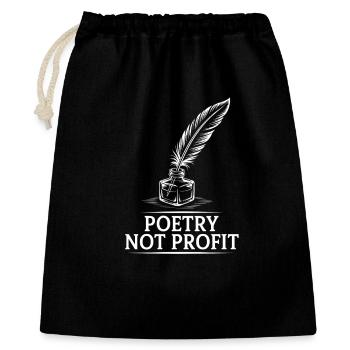 Plume de poésie sans but lucratif - Sac cadeau 40 x 50 cm - noir - Devant
