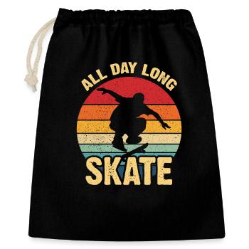 Ganztägiger Skate Retro Sunset - Geschenkbeutel aus Baumwolle (40 x 50 cm) - Schwarz - Vorne