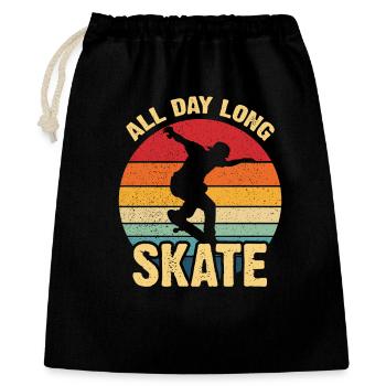 Ganztägiger Skate Retro Sunset - Geschenkbeutel aus Baumwolle (40 x 50 cm) - Schwarz - Vorne