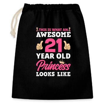 Awesome 21st Princess Birthday - Gift Bag 40 x 50 cm - black - Front