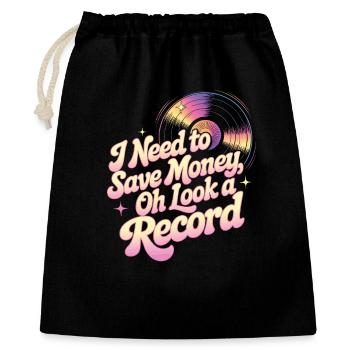 I need to save money – oh, look, a sound - Gift Bag 40 x 50 cm - black - Front