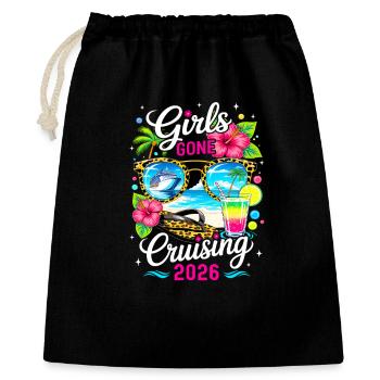 Les filles sont parties en croisière en vacances tropicales 2026 - Sac cadeau 40 x 50 cm - noir - Devant