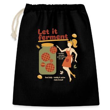 Boulanger au pain au levain : laissez-le fermenter - Sac cadeau 40 x 50 cm - noir - Devant