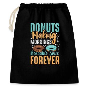 Restauration rapide en donuts - Sac cadeau 40 x 50 cm - noir - Devant