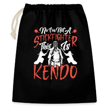 Kendo Sinobi Sticks Schwertkämpfer Kendo-Ausbilder - Geschenkbeutel aus Baumwolle (40 x 50 cm) - Schwarz - Vorne