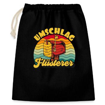 Briefträger UMSCHLAG FLÜTERER LUSTIG - Geschenkbeutel aus Baumwolle (40 x 50 cm) - Schwarz - Vorne