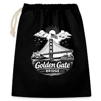 Golden Gate Bridge San Francisco Kalifornien - Geschenkbeutel aus Baumwolle (40 x 50 cm) - Schwarz - Vorne