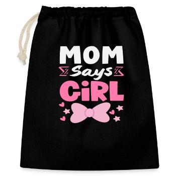 Maman dit que la fille révèle le sexe - Sac cadeau 40 x 50 cm - noir - Devant
