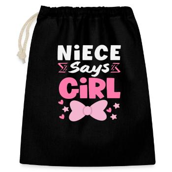 La nièce dit que la fille a révélé le sexe - Sac cadeau 40 x 50 cm - noir - Devant