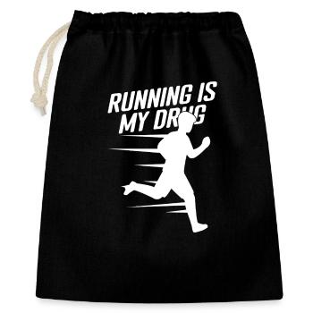 Marathon Runner Is My Drug Running Gift - Geschenkbeutel aus Baumwolle (40 x 50 cm) - Schwarz - Vorne