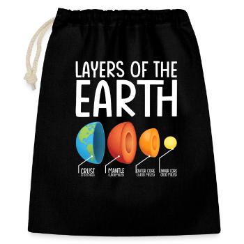 Earth Layers Exploded Diagram - Gift Bag 40 x 50 cm - black - Front