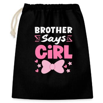 Frère dit que la fille révèle le sexe - Sac cadeau 40 x 50 cm - noir - Devant