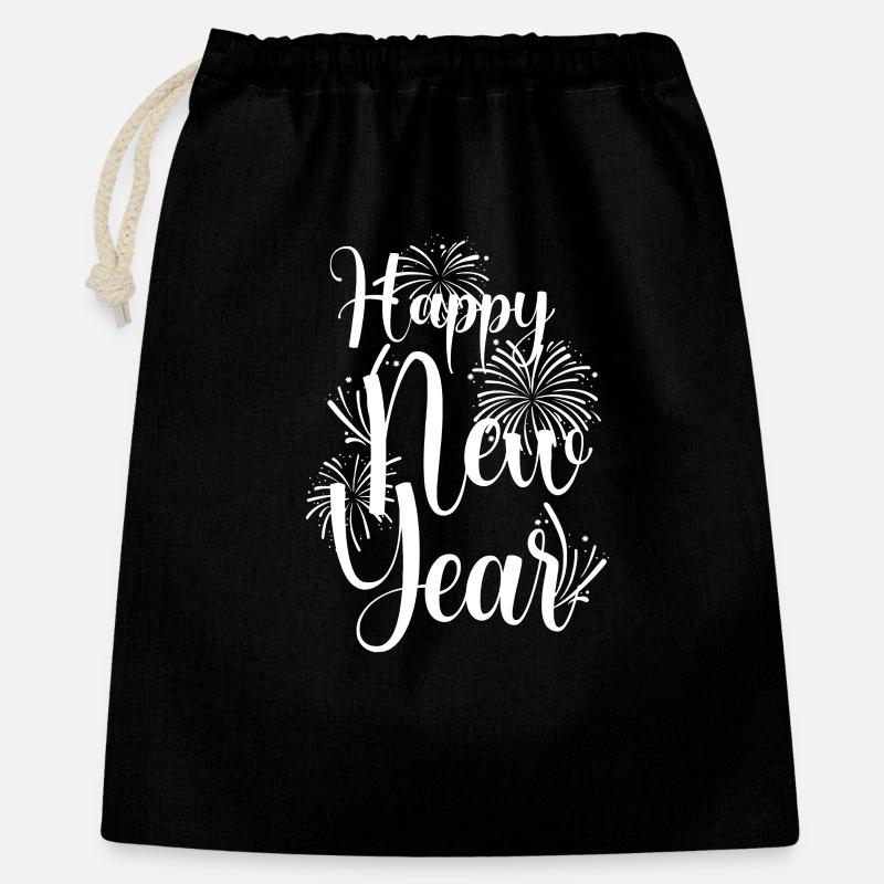 Joyful New Year Fireworks Script - Gift Bag 40 x 50 cm - black