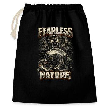 Honigdachs Honey Badger Tier Fearless By Nature - Geschenkbeutel aus Baumwolle (40 x 50 cm) - Schwarz - Vorne