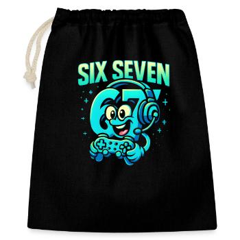 Six Seven Gamer Mascot Italian Brainrot Gaming - Gift Bag 40 x 50 cm - black - Front