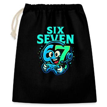 Six Seven Gamer Mascot Italian Brainrot Gaming - Gift Bag 40 x 50 cm - black - Front