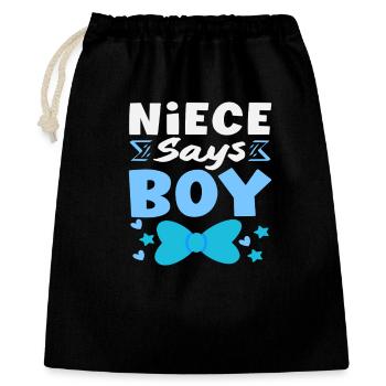 Sa nièce dit que la fête de révélation du genre des jeunes - Sac cadeau 40 x 50 cm - noir - Devant