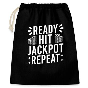 Casino Gambler Ready Hit Jackpot Repeat Gambling - Geschenkbeutel aus Baumwolle (40 x 50 cm) - Schwarz - Vorne