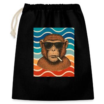 Wave Chimp with Sunglasses - Gift Bag 40 x 50 cm - black - Front