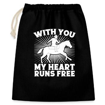 Rodeo à cheval avec toi Mon cœur s’emballe Cowboy - Sac cadeau 40 x 50 cm - noir - Devant