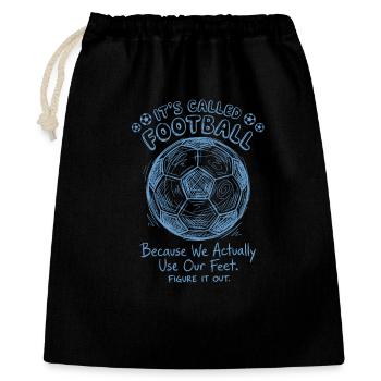 Funny Soccer 90 Minutes Football - Geschenkbeutel aus Baumwolle (40 x 50 cm) - Schwarz - Vorne