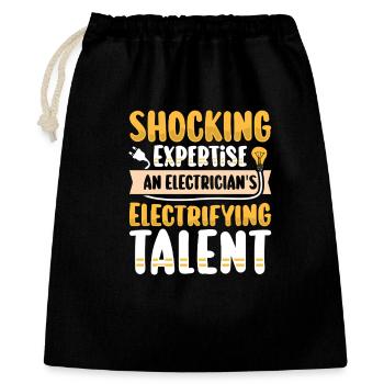 Elektriker Elektroniker Elektroinstallateur - Geschenkbeutel aus Baumwolle (40 x 50 cm) - Schwarz - Vorne