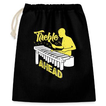 Marimbiste Aigu devant Percussionniste - Sac cadeau 40 x 50 cm - noir - Devant