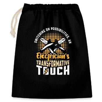 Électricien, technicien en électronique, électricien - Sac cadeau 40 x 50 cm - noir - Devant