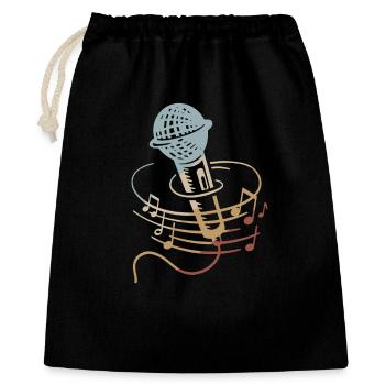 Sänger Mikrofon Karaoke Musiker Mikrophon Singen - Geschenkbeutel aus Baumwolle (40 x 50 cm) - Schwarz - Vorne