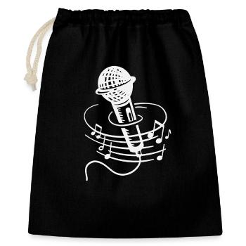 Sänger Mikrofon Karaoke Musiker Mikrophon Singen - Geschenkbeutel aus Baumwolle (40 x 50 cm) - Schwarz - Vorne