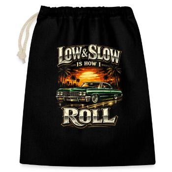 Lowrider Auto Low And Slow - Geschenkbeutel aus Baumwolle (40 x 50 cm) - Schwarz - Vorne
