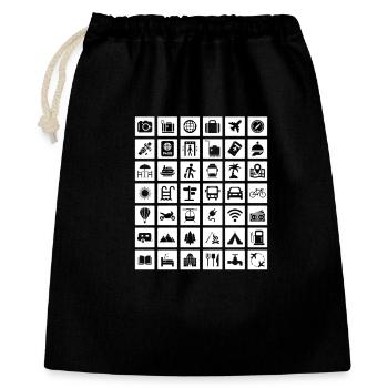 Travel Helper Tourist Help Tourism Icons for Place - Gift Bag 40 x 50 cm - black - Front