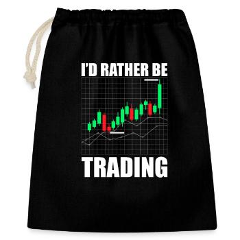 Je préférerais trader en bourse - Sac cadeau 40 x 50 cm - noir - Devant