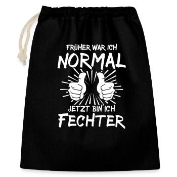 Fechter - Geschenkbeutel aus Baumwolle (40 x 50 cm) - Schwarz - Vorne