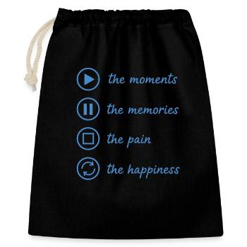 Pleine conscience, moments, souvenirs, bonheur - Sac cadeau 40 x 50 cm - noir - Devant