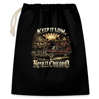 Lowrider Auto Keep It Low Keep It Chicano - Geschenkbeutel aus Baumwolle (40 x 50 cm) - Schwarz - Vorne