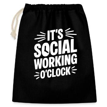 Quota de travailleurs sociaux en travail social - Sac cadeau 40 x 50 cm - noir - Devant