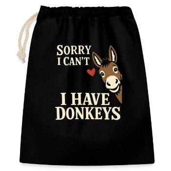 Esel-liebhaber Esel Lustiger Esel Bauernhoftier - Geschenkbeutel aus Baumwolle (40 x 50 cm) - Schwarz - Vorne