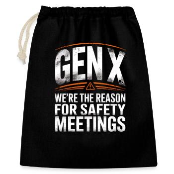 Gen X Security Meetings Saying - Gift Bag 40 x 50 cm - black - Front