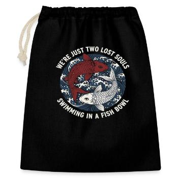Tatouage du poisson koi au Japon - Sac cadeau 40 x 50 cm - noir - Devant