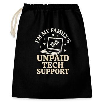 Chemise drôle de nerd IT Support Technique non rémunérée - Sac cadeau 40 x 50 cm - noir - Devant