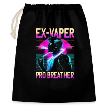 Nichtraucher Ex Raucher Ex Vaper - Geschenkbeutel aus Baumwolle (40 x 50 cm) - Schwarz - Vorne