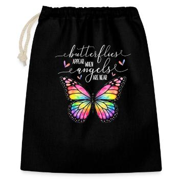 Graphique inspirant de fan papillon - Sac cadeau 40 x 50 cm - noir - Devant