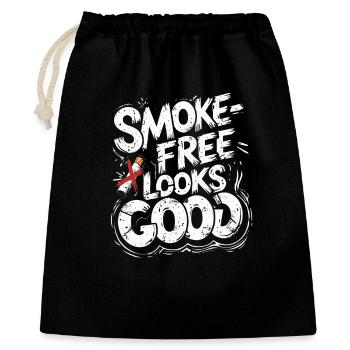 Ancien fumeur non fumeur, sans fumée, a l’air bien - Sac cadeau 40 x 50 cm - noir - Devant