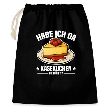 Käsekuchen - Geschenkbeutel aus Baumwolle (40 x 50 cm) - Schwarz - Vorne