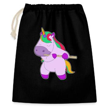 Musique de flûte musicienne licorne - Sac cadeau 40 x 50 cm - noir - Devant